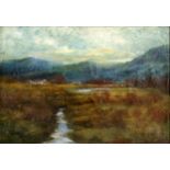SCOTTISH CONTEMPORARY  HIGHLAND VIEW Oil on canvas, signed lower left, 24.5 x 34.5 cm Condition