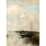 THEOPHILE DE BOCK On The Zuider Zee, signed, watercolour, 43 x 31cm Condition Report:Available