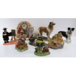 Royal Doulton Bunnykins figures including Caught a Whopper, Teacher, Home Grown and Family Time, and