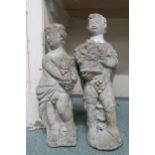 A lot of two assorted composite stone figural garden statues (2) Condition Report:Available upon