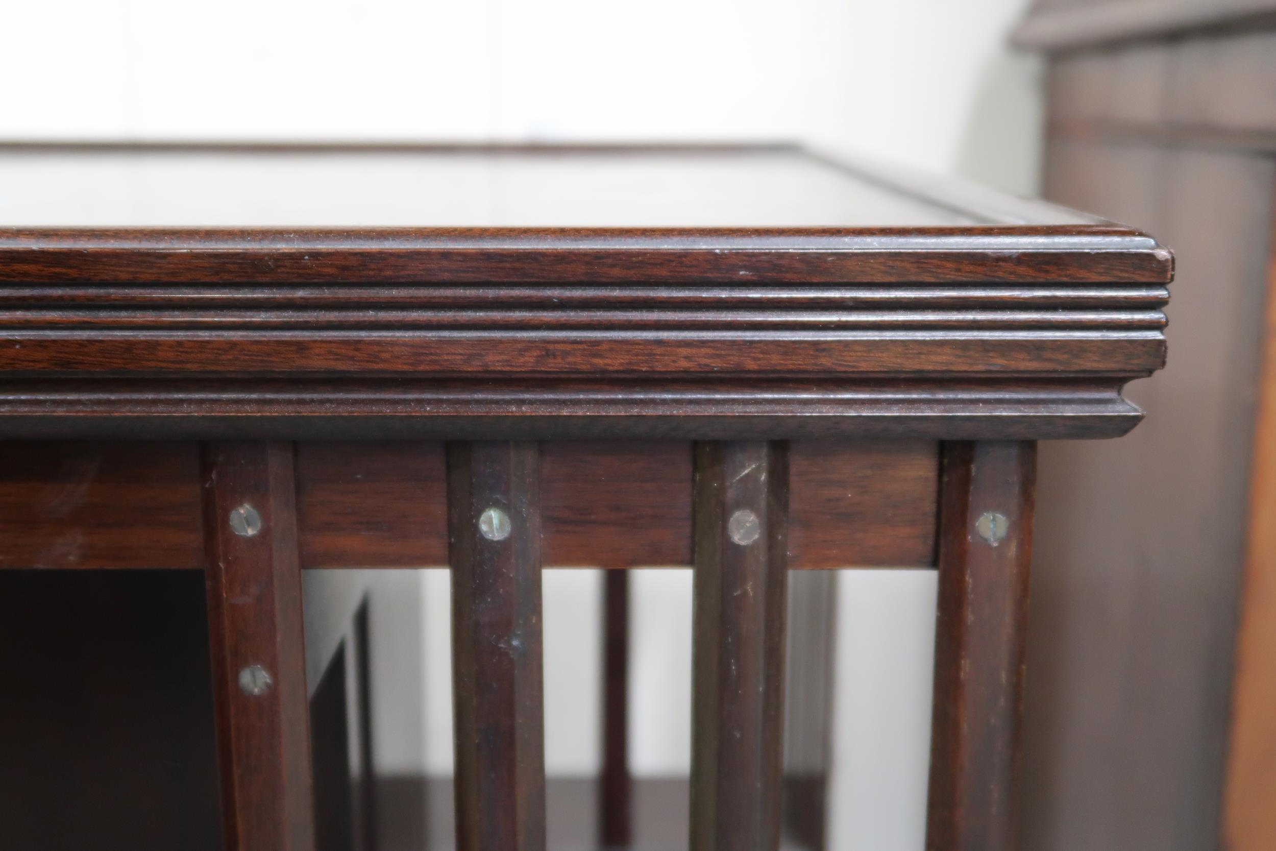 An early 20th century mahogany revolving bookcase with two tiers of bookshelves, 82cm high x 53cm - Image 2 of 6