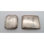 A silver cigarette case, by AJ Zimmerman, Birmingham 1923, monogrammed, 11 x 8.5cm, another canted