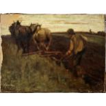 H MORLEY Stirling ploughman, signed, oil on canvas, 31 x 41cm and another (2) Condition Report: