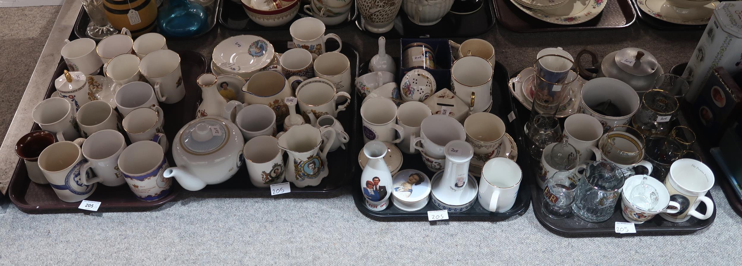 A large quantity of commemorative mugs and plates etc Condition Report:No condition report