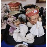 Assorted Doulton character jugs including Bookmaker, Long John Silver, Blacksmith, Gaoler and