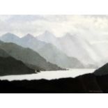 MALCOLM BUTTS (SCOTTISH 1943-2009) FIVE SISTERS OF KINTAIL Watercolour, signed lower right, 12 x