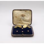 A pair of 9ct gold monogrammed cufflinks hallmarked Birmingham 1849, and one large and three small