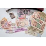 A lot of world wide banknotes and a quantity of GB coins Condition Report:Available upon request