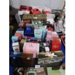 A collection of boxed perfumes, talcs, soaps etc Condition Report:No condition report available.