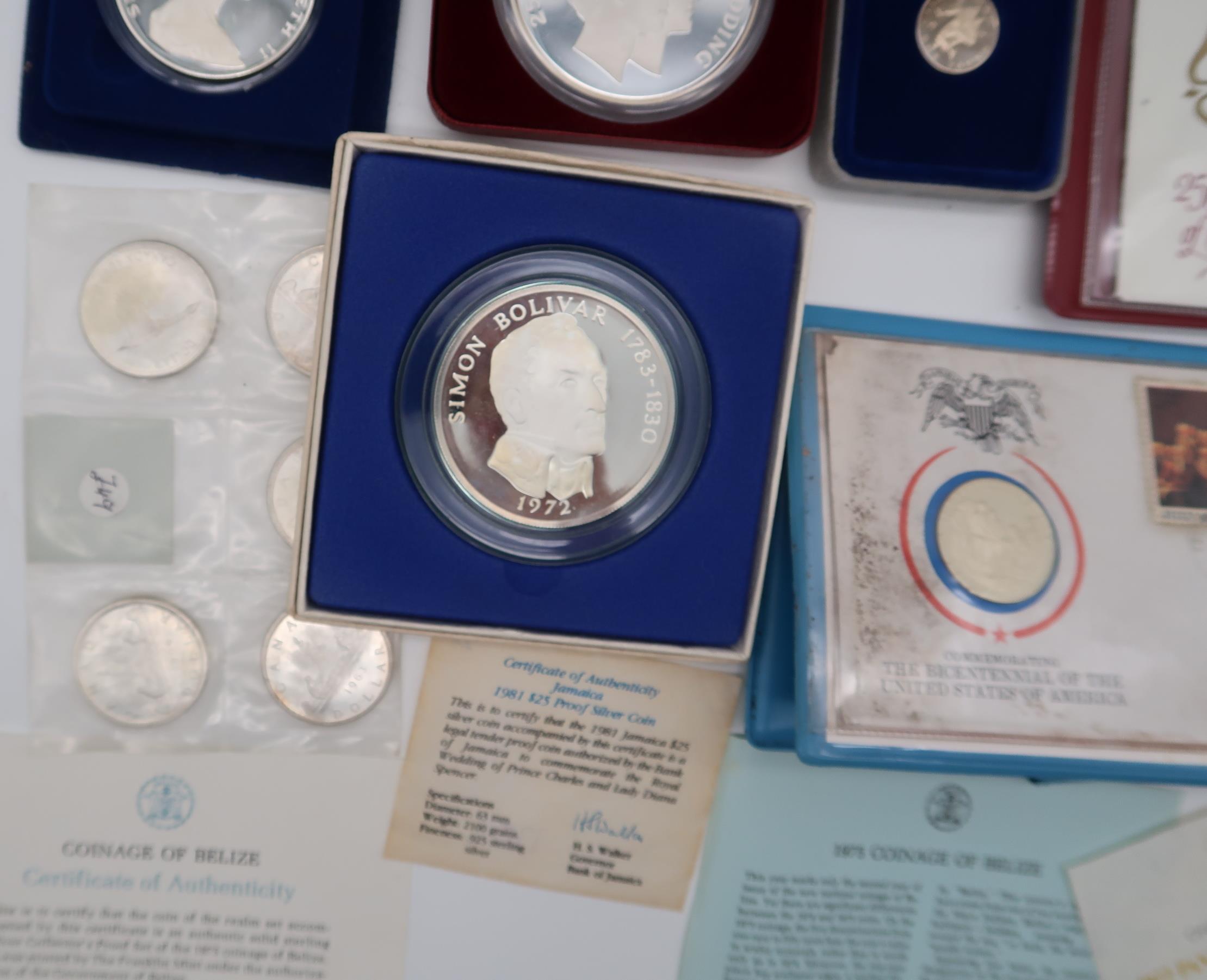A mixed lot of silver commemorative coins with a Royal Wedding $25, 25th Anniversary of the - Image 2 of 7