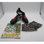 Celtic F.C. A pair of match-worn Adidas Predator football boots signed by Pierre Van Hooijdonk, with