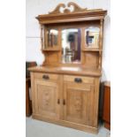*WITHDRAWN* A Victorian oak mirror backed sideboard with carved and moulded cornice over mirror
