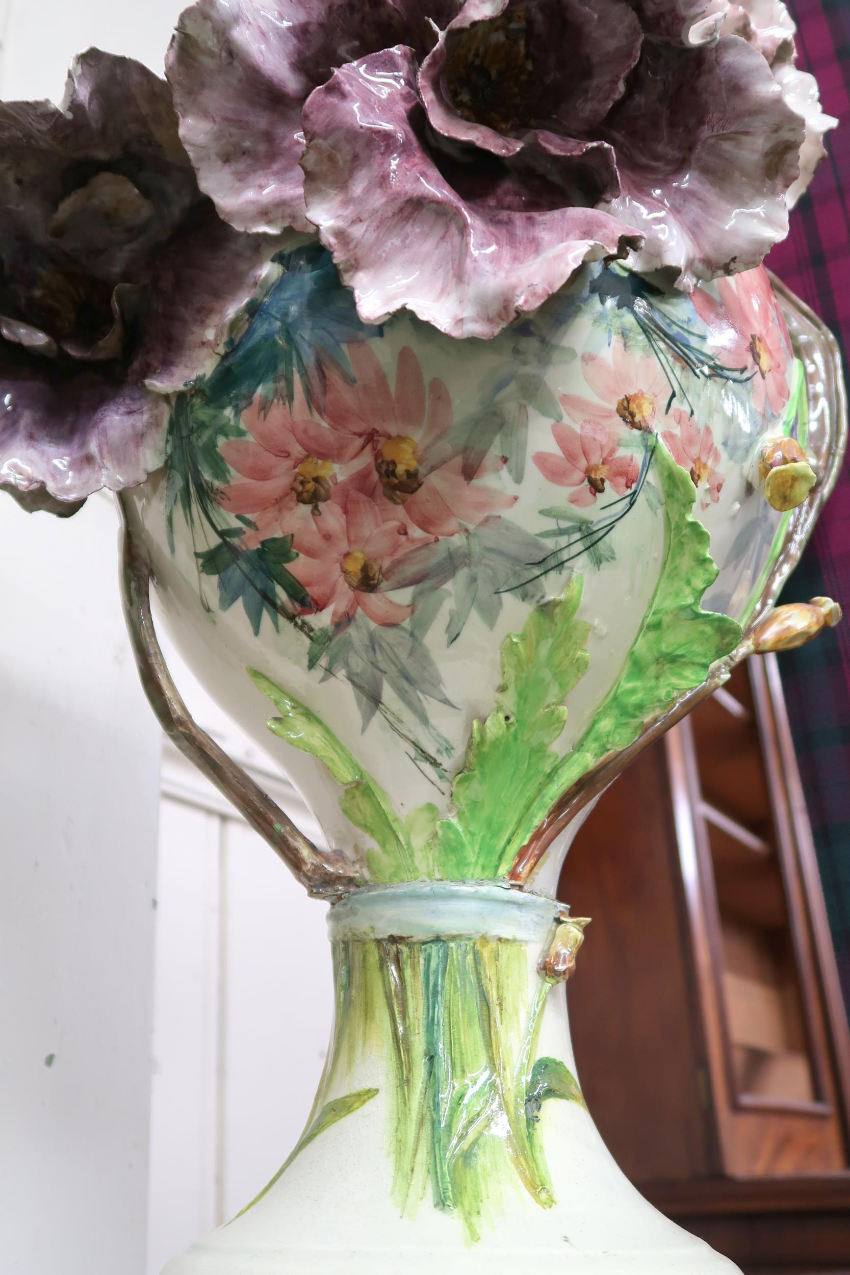 A 20th century ceramic floral pattern jardiniere on stand, 163cm high Condition Report:Available - Image 5 of 7