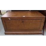 A late Victorian pitch pine blanket chest, 48cm high x 93cm wide x 53cm deep Condition Report: