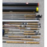 A bundle of vintage fishing rods, to include Shakespeare President, Daiwa and Hardy Graphite models,