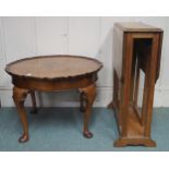 An early 20th century oak Sutherland table and a pie crust edged circular occasional table (2)