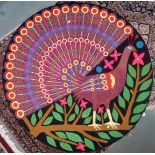 A mid 20th century circular decorative peacock rug, 148cm diameter Condition Report:Available upon