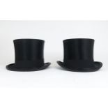 A SILK TOP HAT BY WOODROW, LIVERPOOL Of medium size, measuring approx. 19.8cm front-to-back x 16cm