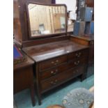 An early 20th century mahogany P.E. Gane Ltd mirror back dressing table, 148cm high x 107cm wide x