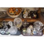 Assorted glassware, Doulton Dickens figure letter clip, other figures etc Condition Report:No