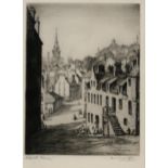 JAMES MACINTYRE Ladywell, Glasgow, 23 x 16cm D.Y.CAMERON Glasgow buildings, etchings,14 x 17cm and