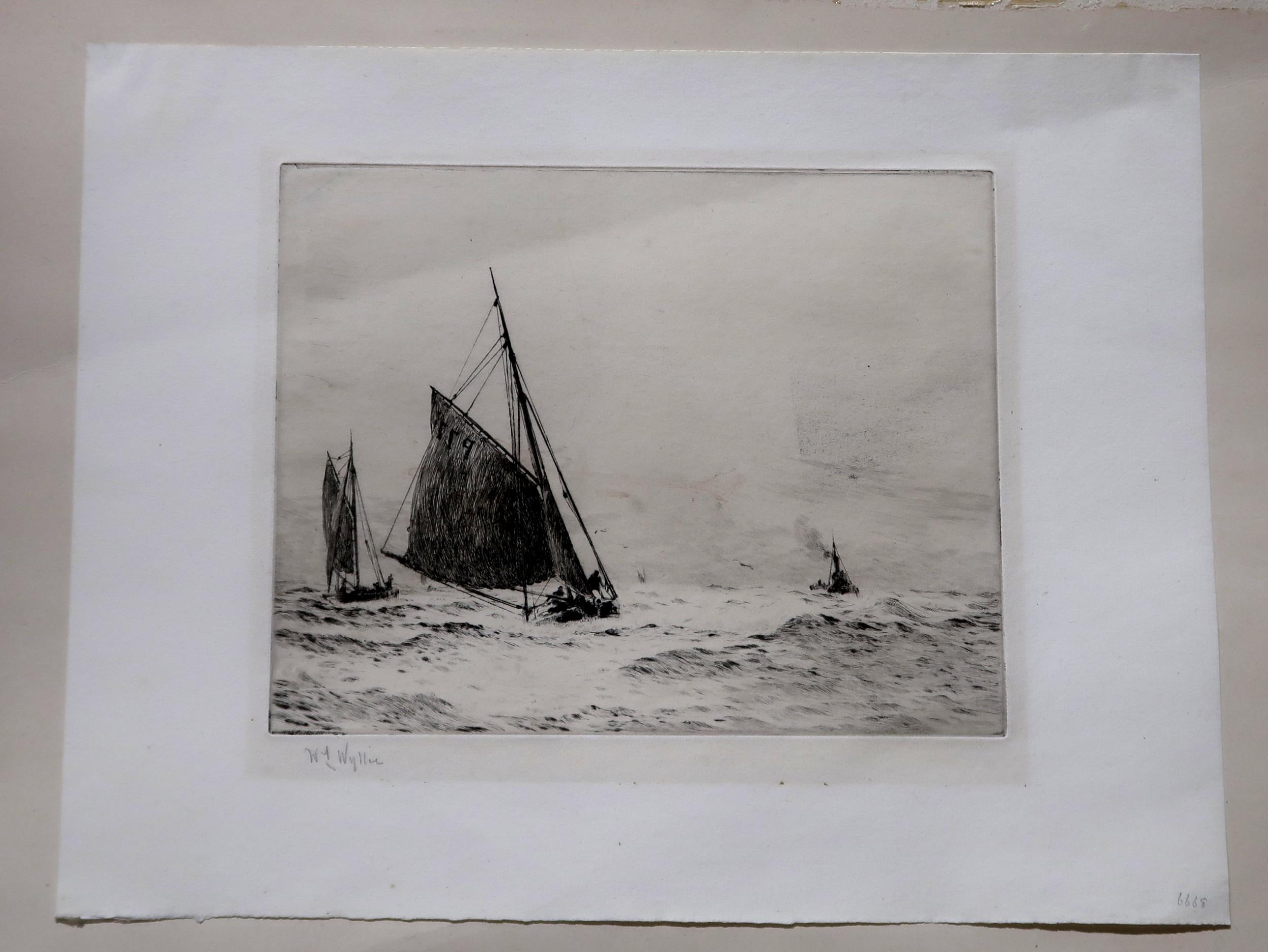 WILLIAM L WYLLIE RA Running home in time, signed, etching, 19 x 24.5cm Condition Report:Available - Image 2 of 3