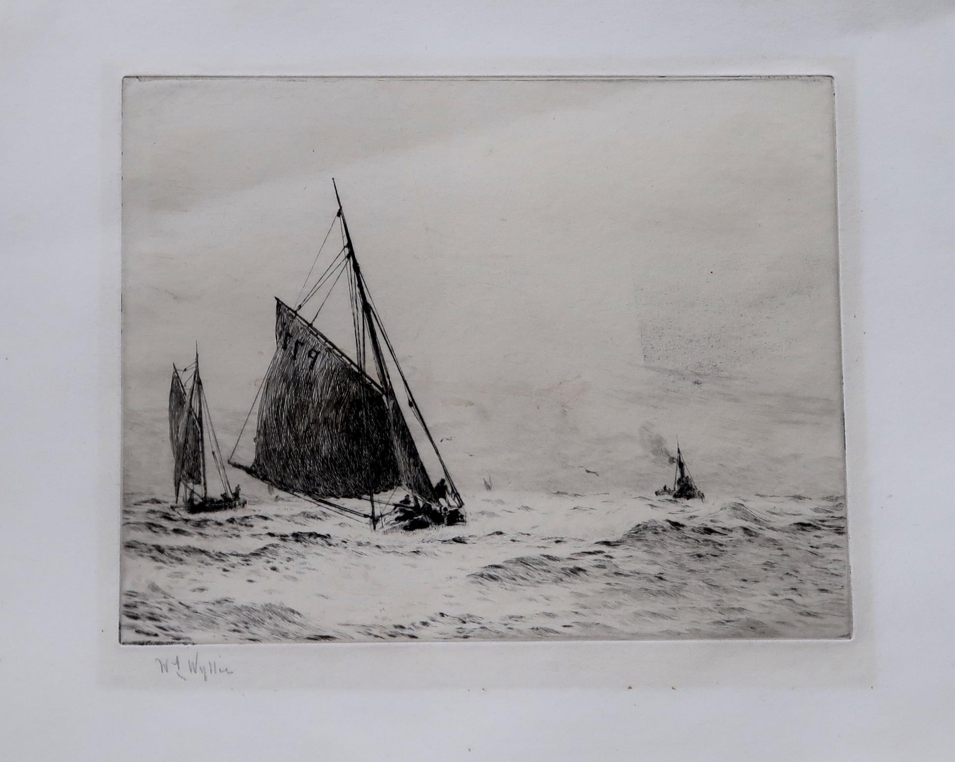 WILLIAM L WYLLIE RA Running home in time, signed, etching, 19 x 24.5cm Condition Report:Available