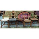 A lot to include five assorted Victorian and early 20th century parlour/dining chairs (5)