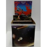 VINYL RECORDS a box of prog rock and rock vinyl LP records with ELO, Uriah Heep, Man, Procul