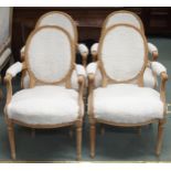 A set of four late 20th century reproduction parlour armchairs upholstered in faux shearling (4)