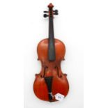 A two piece back violin 30.5cm stamped Maidstone to the interior. Condition Report:Available upon