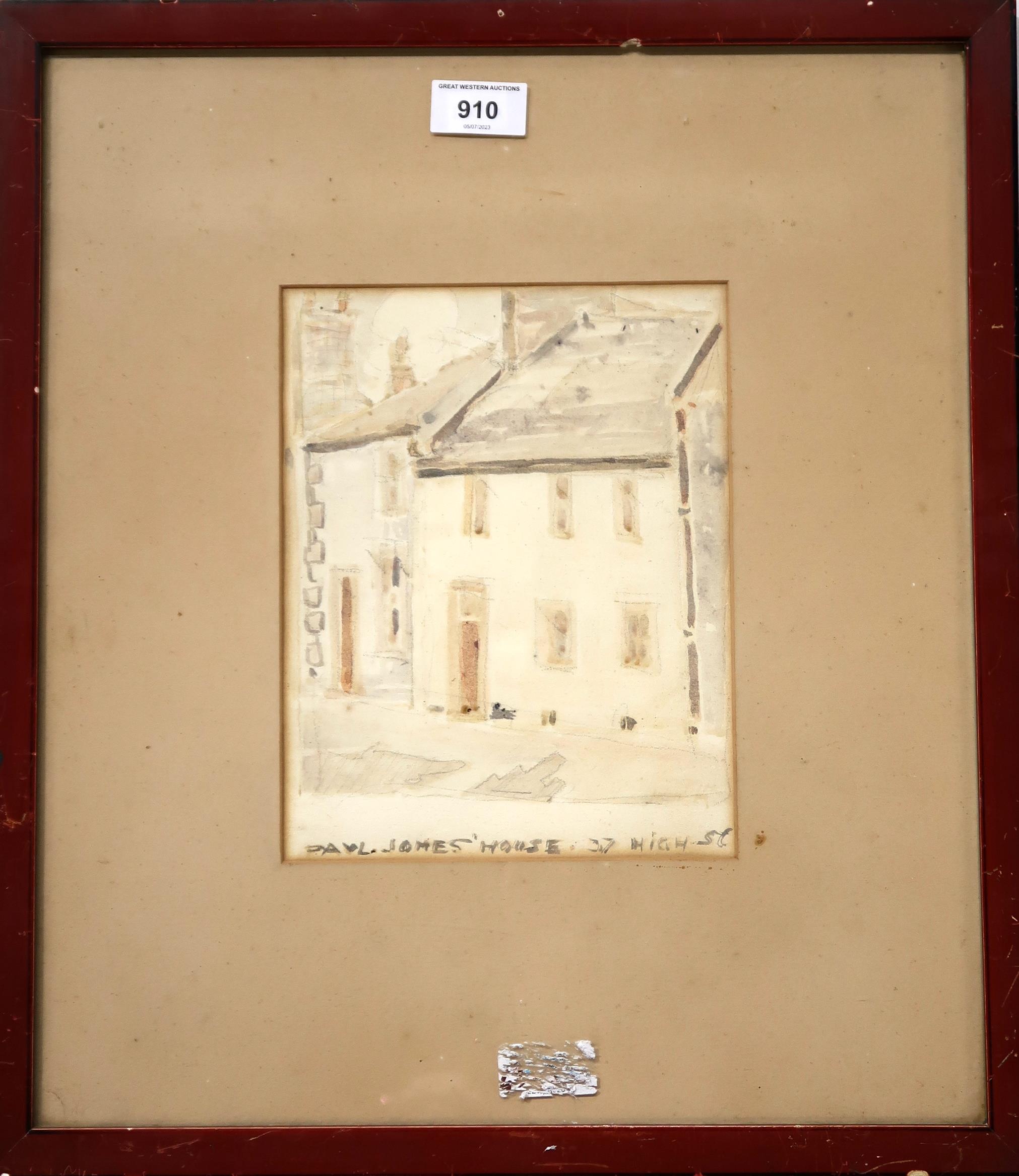 JESSIE MARION KING Paul Jones House, 37 High Street, watercolour, 23 x 18cm Condition Report: - Image 2 of 3