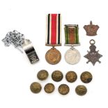 A WW1 1914-15 Star awarded to S-10387 Pte. J. Marshall, Royal Highlanders, WW2 Defence Medal, George