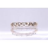 An 18ct gold five  stone diamond ring, set with estimated approx 0.75cts of brilliant cut