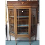 An Edwardian mahogany glazed display cabinet, 155cm high x 111cm wide x 33cm deep Condition Report: