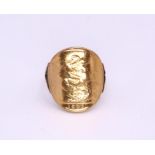 A 1900 gold full sovereign ring with soldered on 9ct ring shank, size U, weight 9gms  Condition