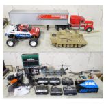 Various remote control vehicles, comprising a large scale American-style Intercontinental haulage