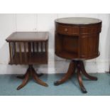 A lot to include 20th century mahogany drum revolving bookcase and another smaller revolving