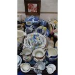 James Cross ginger beer Rutherglen bottle, assorted pottery plates including Copland and Garrett,