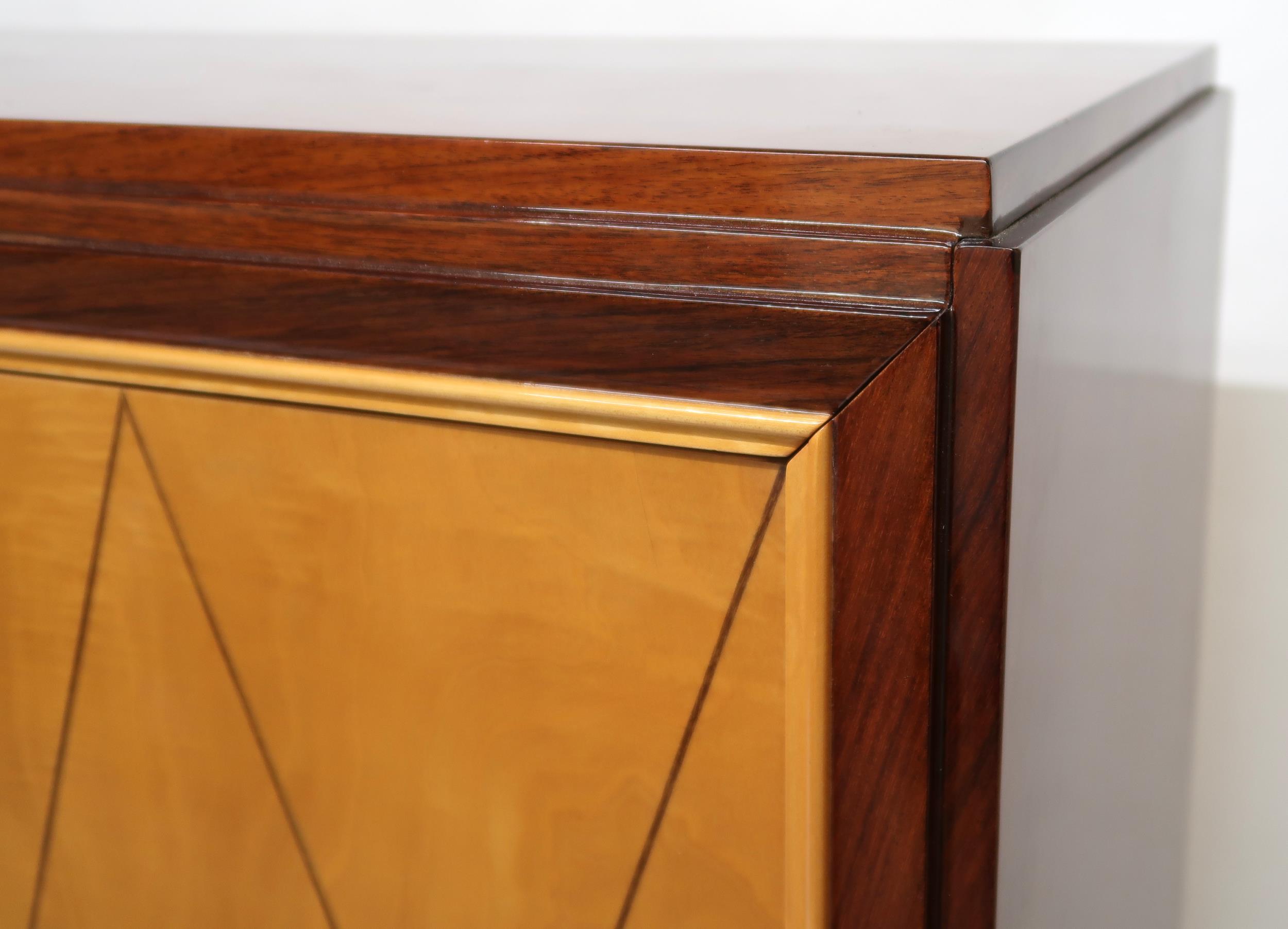 AN EARLY-20TH CENTURY FRENCH MAHOGANY AND SYCAMORE ART DECO OFFICE CABINET IN THE MANNER OF JULES - Image 3 of 16