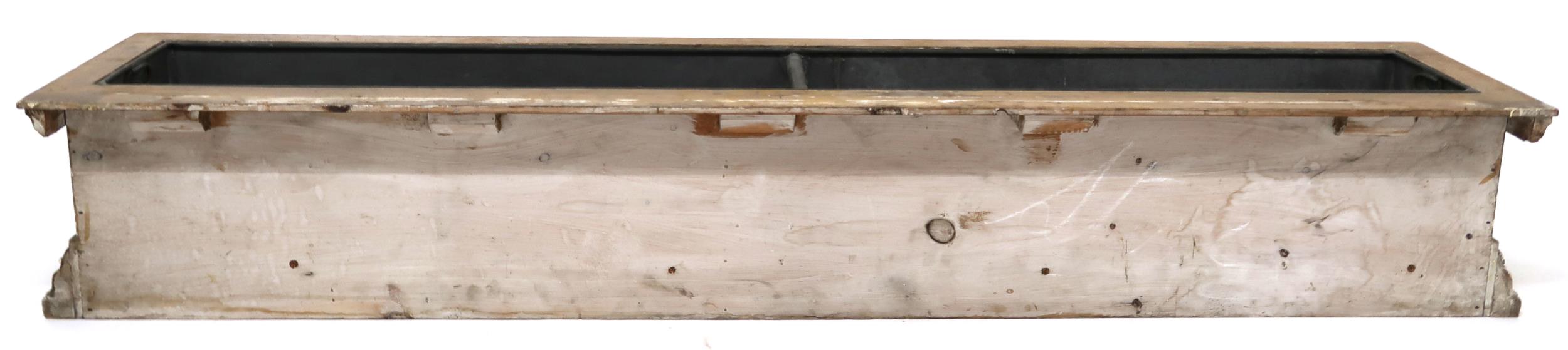 A LARGE 19TH CENTURY PINE GILT GESSO PLANT TROUGH  with moulded cornice over central scrolled - Image 10 of 11