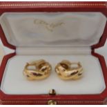 A PAIR OF CARTIER EARRINGS in 18ct yellow and white gold, fully signed Cartier with the serial