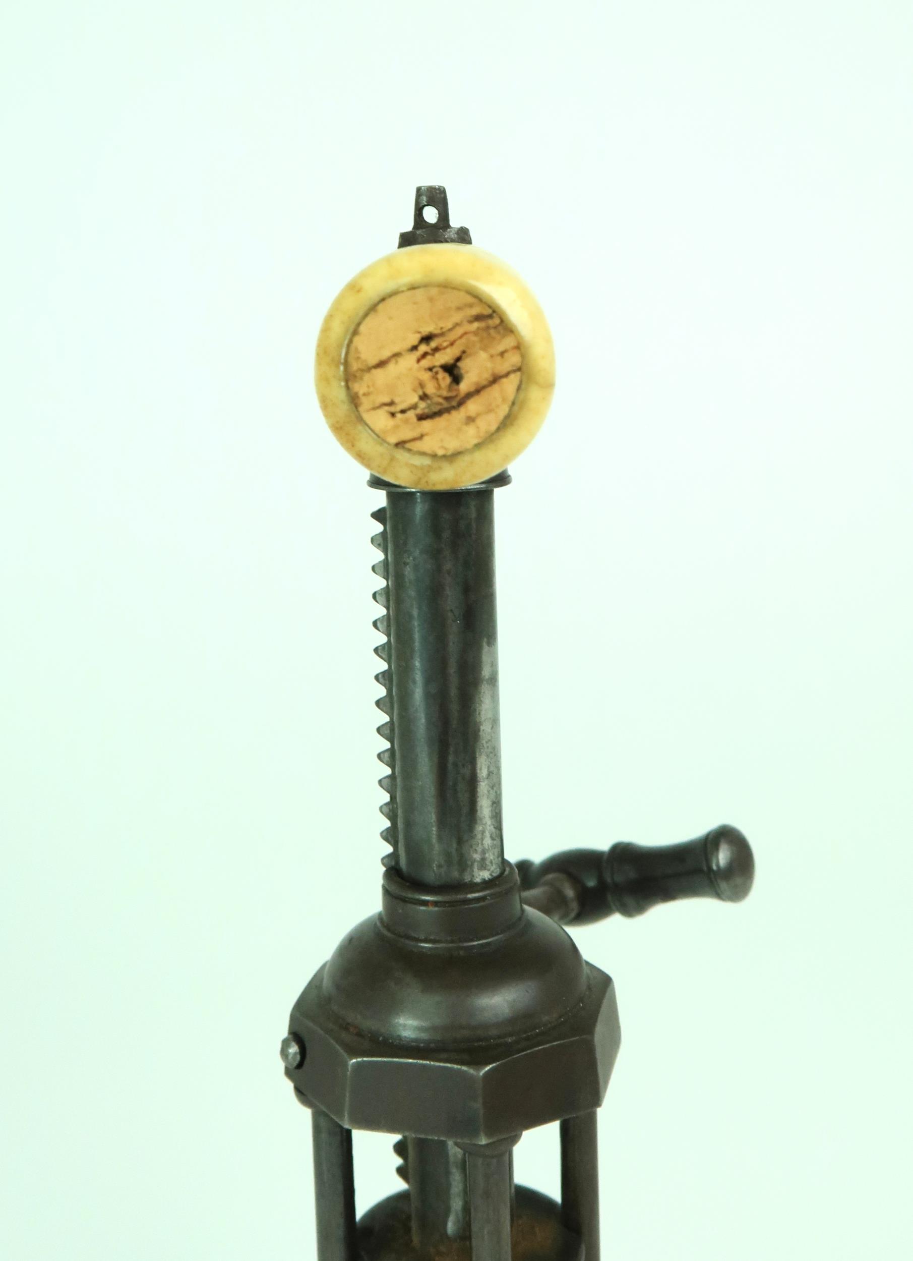 A 19TH CENTURY BONE-HANDLED CORKSCREW Of rack and pinion operation Condition Report:Available upon - Image 3 of 4