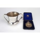 CURLING INTEREST; A silver and gilt presentation curling medal, by David McGregor & Co, Edinburgh