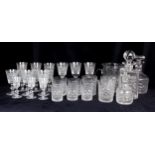 A SUITE OF EDINBURGH CRYSTAL ROYAL SCOT PATTERN DRINKING GLASSES including twelve fluted