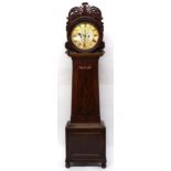 A 19TH CENTURY MAHOGANY CASED G. DOUGLAS, AIRDRIE & WISHAW DRUMHEAD CLOCK with white and gilt