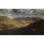 GEORGE LOTHIAN HALL (BRITISH 1825-1888) VALLEY AND STORMY SKY Oil on canvas, signed lower right,