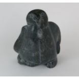 PAMALIRA KIGAI OWL Soapstone carving, inscribed indistinctly to base, 29cm (11.5") high Condition