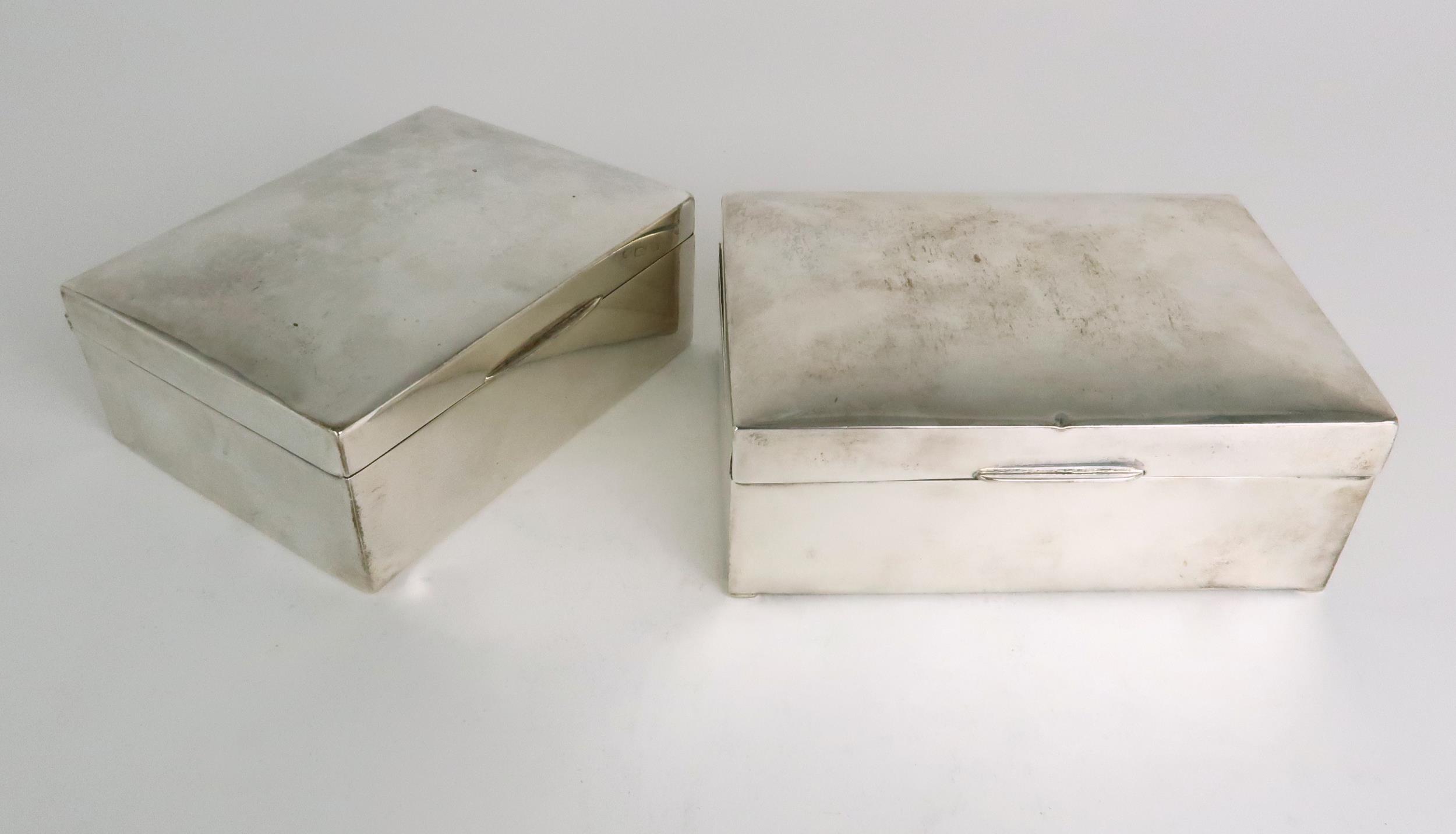 A GEORGE V SILVER CIGARETTE BOX by A J Zimmerman, Birmingham 1921, of rectangular form, 11 x 8. - Image 3 of 6