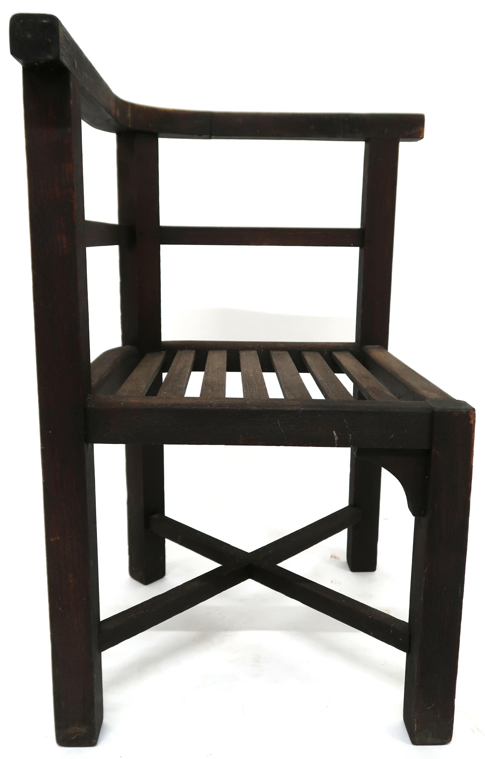 A CIRCA 1935 TEAK HEALS OF LONDON GARDEN TABLE AND CHAIRS  the teak for the suite having been - Image 12 of 13